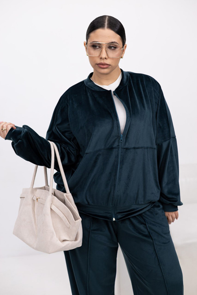 Костюм з велюру "Каліфорнія" смарагдовий