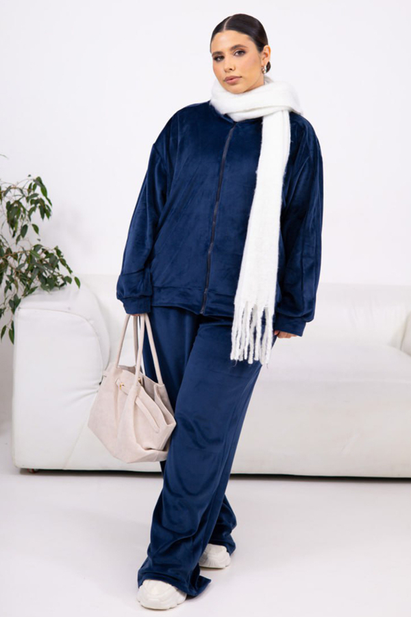 Костюм з велюру "Оріанна" темно-синій