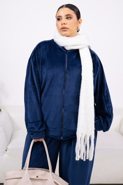 Костюм з велюру "Оріанна" темно-синій