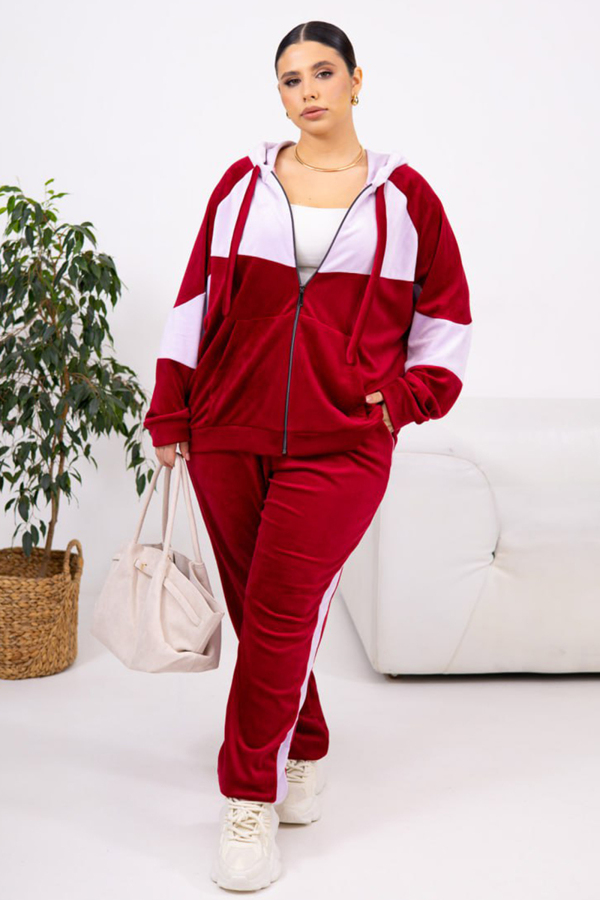 Костюм з велюру "Роза" бордовий