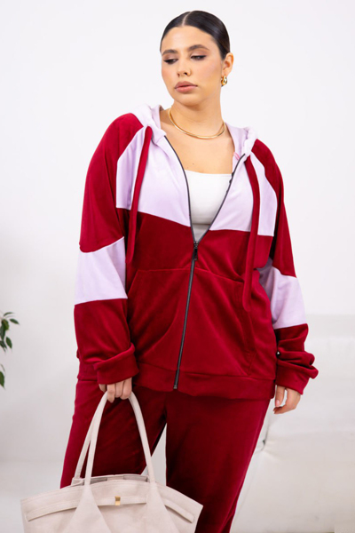 Костюм з велюру "Роза" бордовий