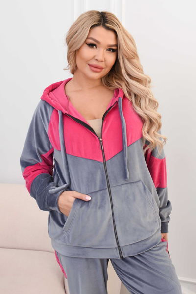 Костюм з велюру "Роза" сірий