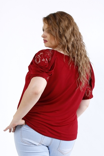 Блуза великих розмірів "Жанін" червона