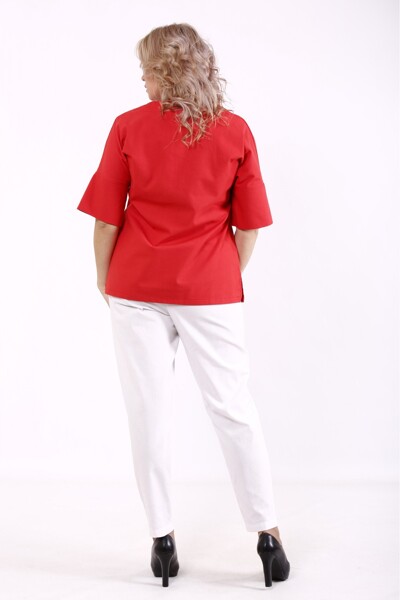 Блуза великих розмірів "Ланвіль" червона