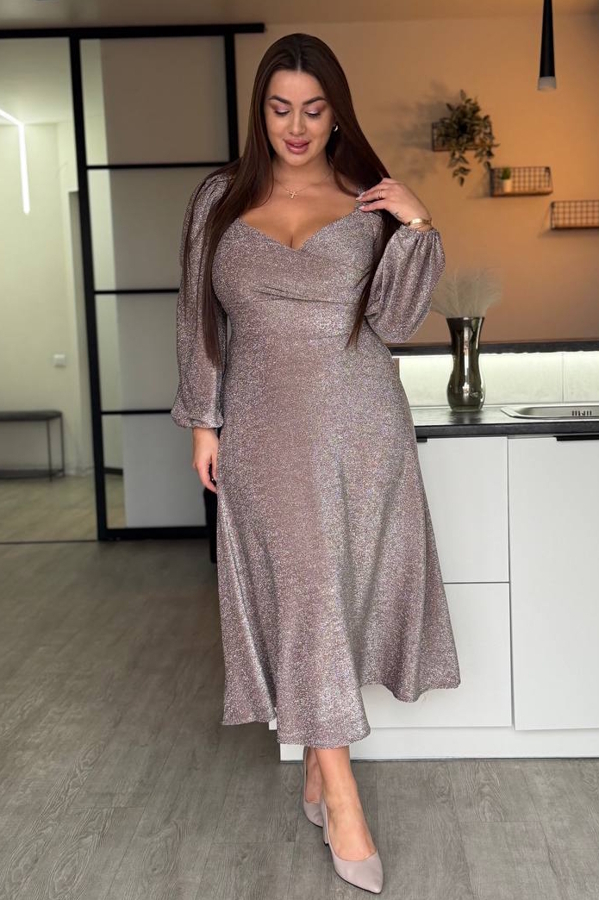 Блискуче плаття "Моніка" мокко