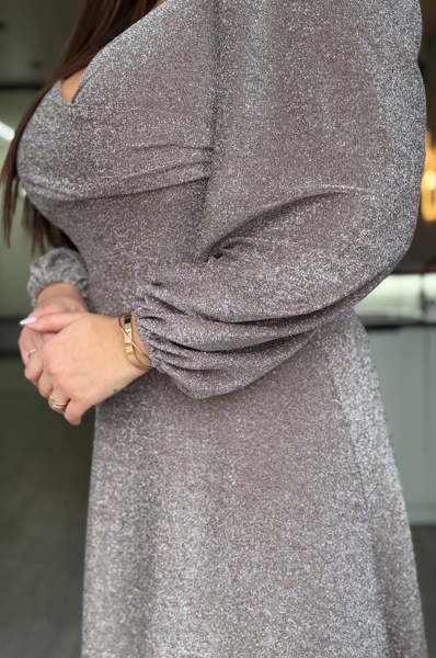 Блискуче плаття "Моніка" мокко