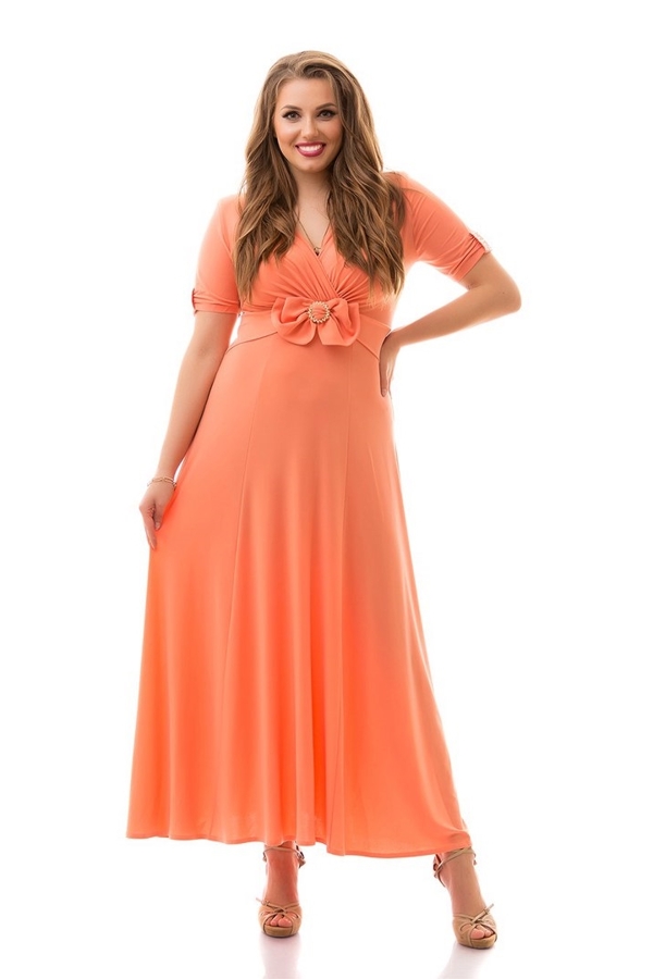 Плаття великих розмірів "Ліра" персик