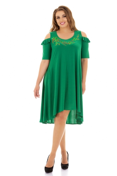 Плаття великих розмірів "Шоль" зелене