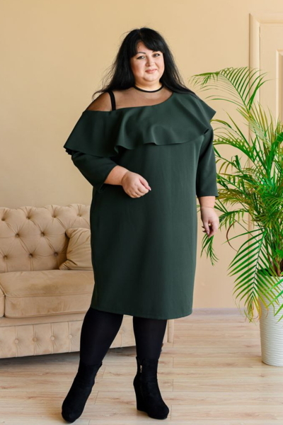 Плаття великих розмірів "Агната" зелене