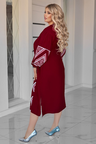 Плаття-вишиванка "Меліса" бордо