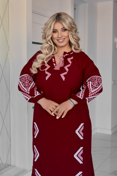 Плаття-вишиванка "Меліса" бордо