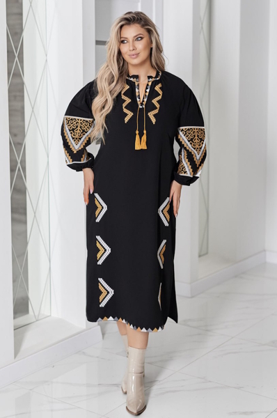 Плаття з вишивкою "Панна" чорне