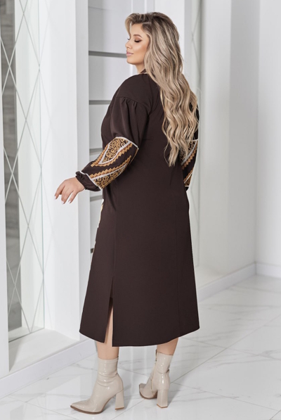 Плаття з вишивкою "Панна" шоколад