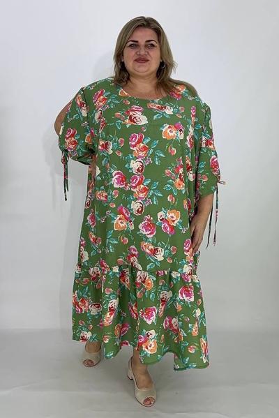 Плаття зі штапелю "Вояж" зелене