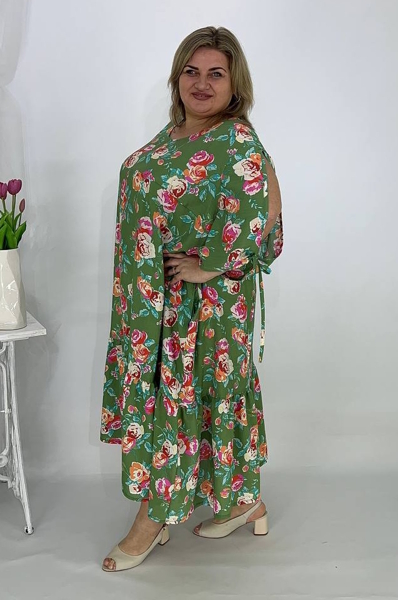 Плаття зі штапелю "Вояж" зелене