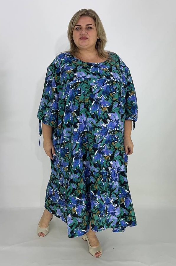 Плаття зі штапелю "Вояж" синє