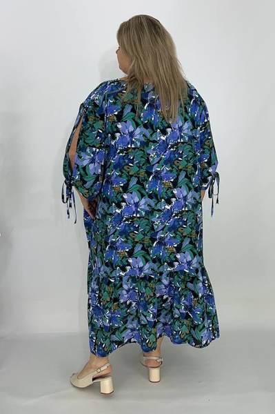 Плаття зі штапелю "Вояж" синє