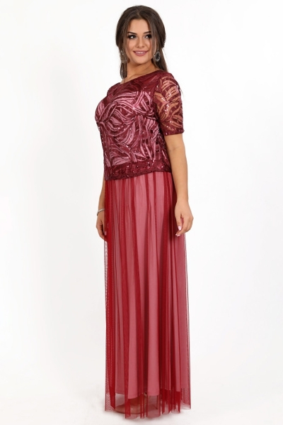 Вечірнє плаття великих розмірів "Сідней" бордо