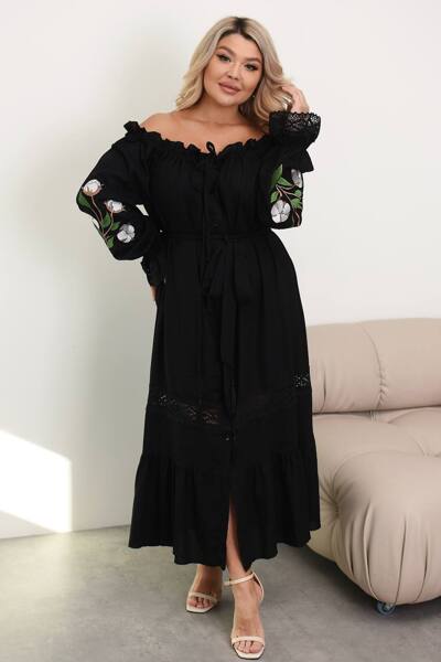 Плаття з вишивкою "Колорит" чорне