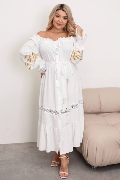 Плаття з вишивкою "Колорит" молоко