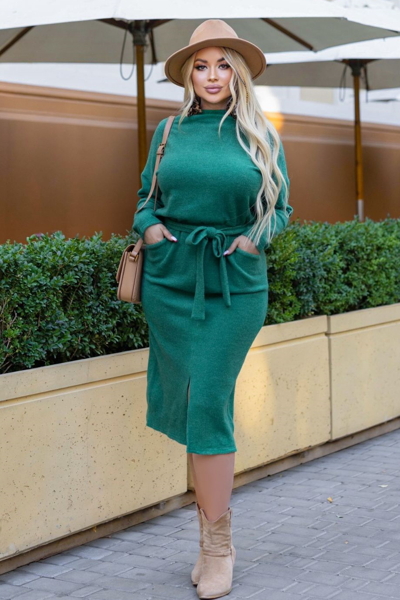 Тепле плаття "Туріна" зелене