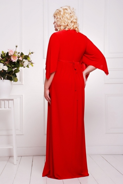 Плаття великих розмірів "Олеся" червоне