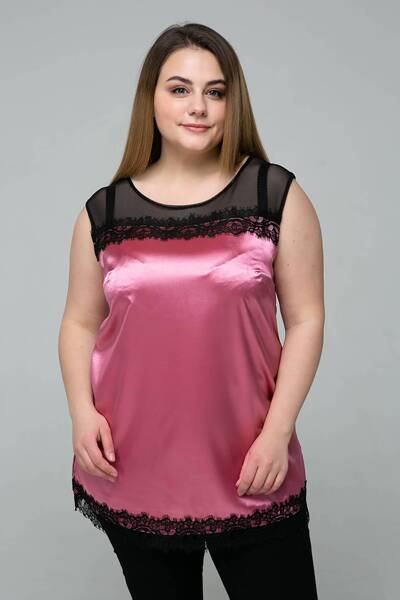 Блуза великих розмірів "Вікторі" рожева