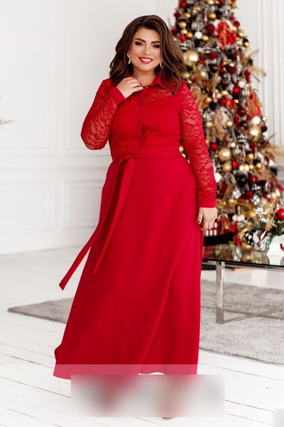 Плаття великих розмірів "Баланте" червоне
