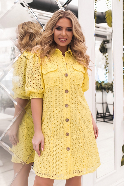 Плаття з батисту "Екбер" жовте