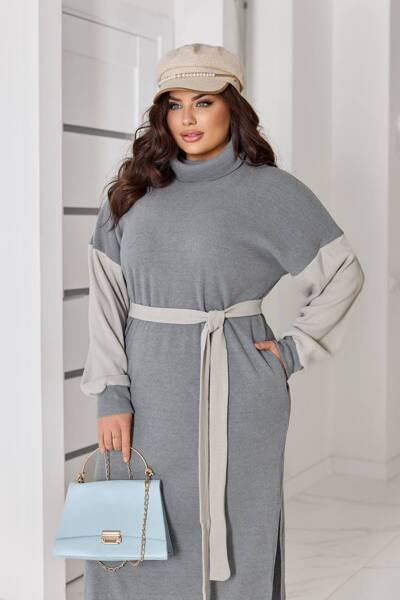 Тепле плаття "Каролайн" сіре