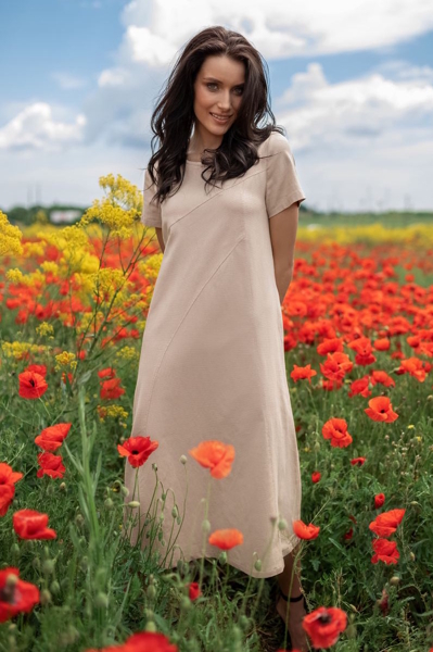 Плаття з льону "Норі" бежеве