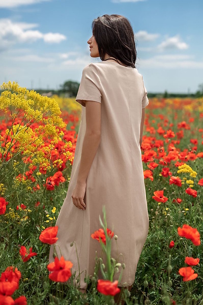 Плаття з льону "Норі" бежеве