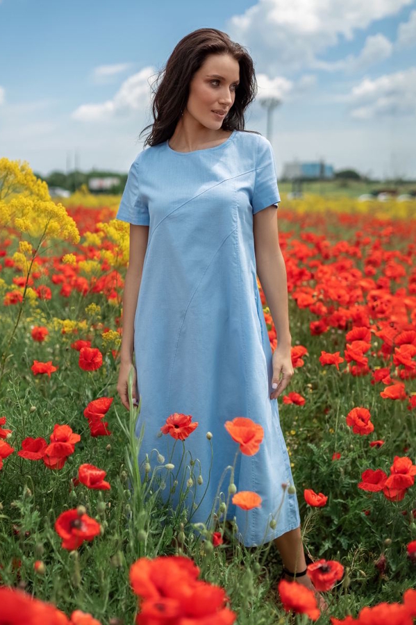 Плаття з льону "Норі" голубе