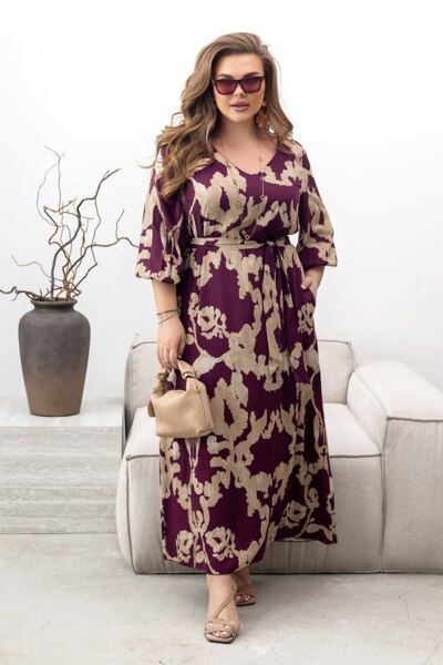 Плаття з штапелю "Емелі" бордо