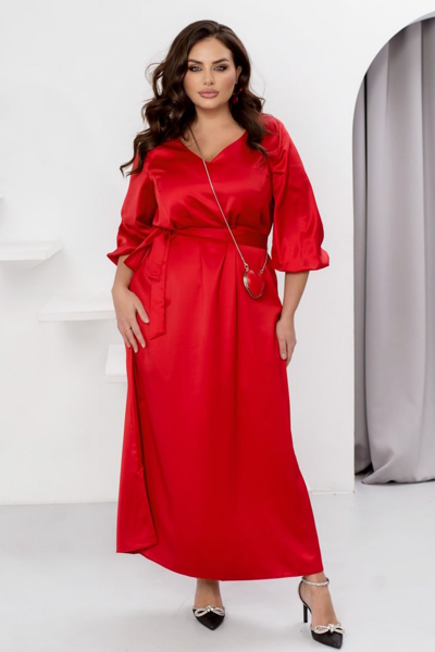 Плаття з шовку "Сюзіан" червоне