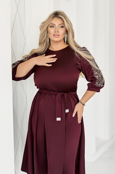 Плаття з шовку "Софія" бордо