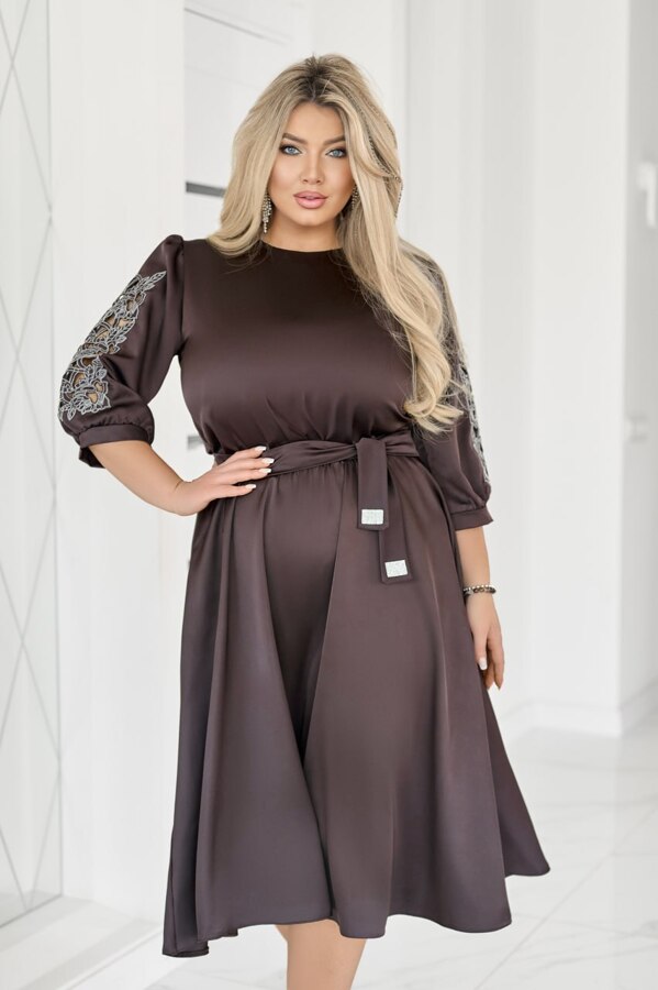 Плаття з шовку "Софія" шоколад