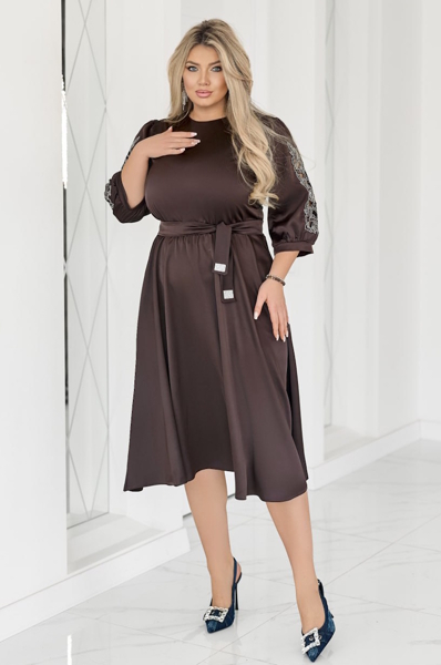 Плаття з шовку "Софія" шоколад