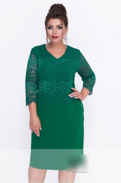 Плаття великих розмірів "Шедевр" зелене