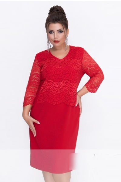 Плаття великих розмірів "Шедевр" червоне