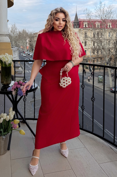 Плаття з кейпом "Атлантика" червоне