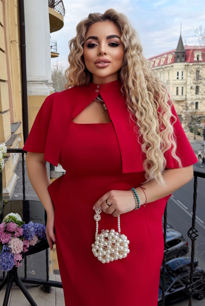 Плаття з кейпом "Атлантика" червоне