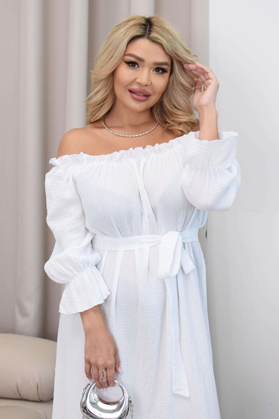 Плаття з мусліну "Марина" біле Плаття з мусліну "Марина" біле