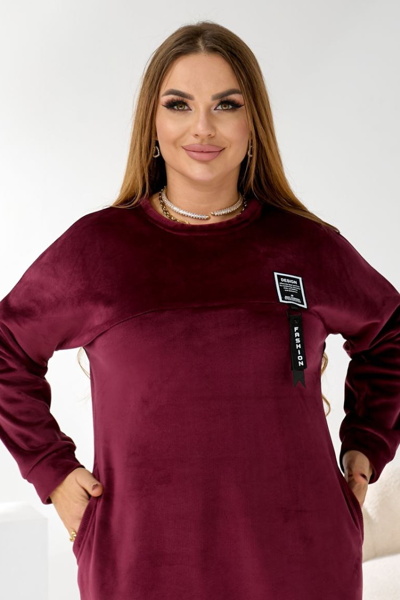 Велюрове плаття "Піано" бордо