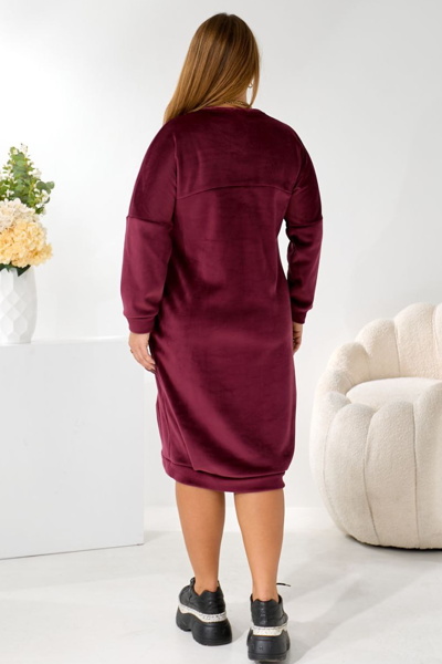 Велюрове плаття "Піано" бордо