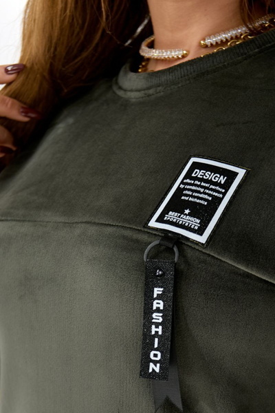 Велюрове плаття "Піано" хакі