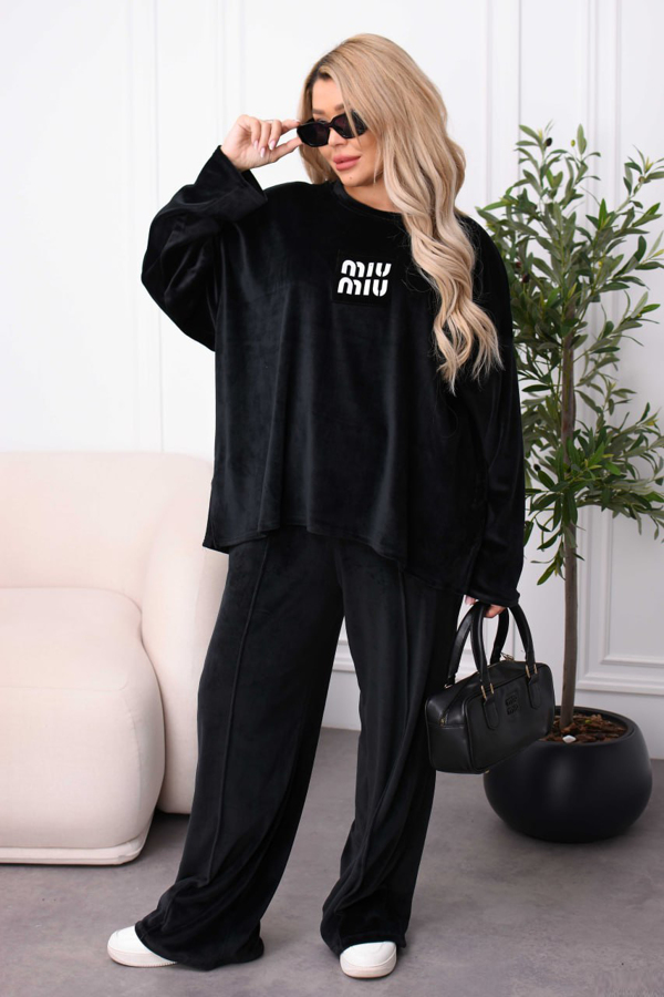 Костюм з велюру "Ріана" чорний