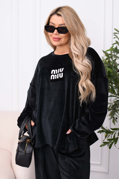 Костюм з велюру "Ріана" чорний