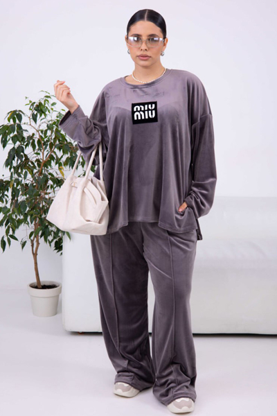 Костюм з велюру "Ріана" сірий