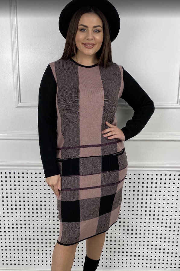 В'язане плаття "Дімода" пудра В'язане плаття "Дімода" пудра